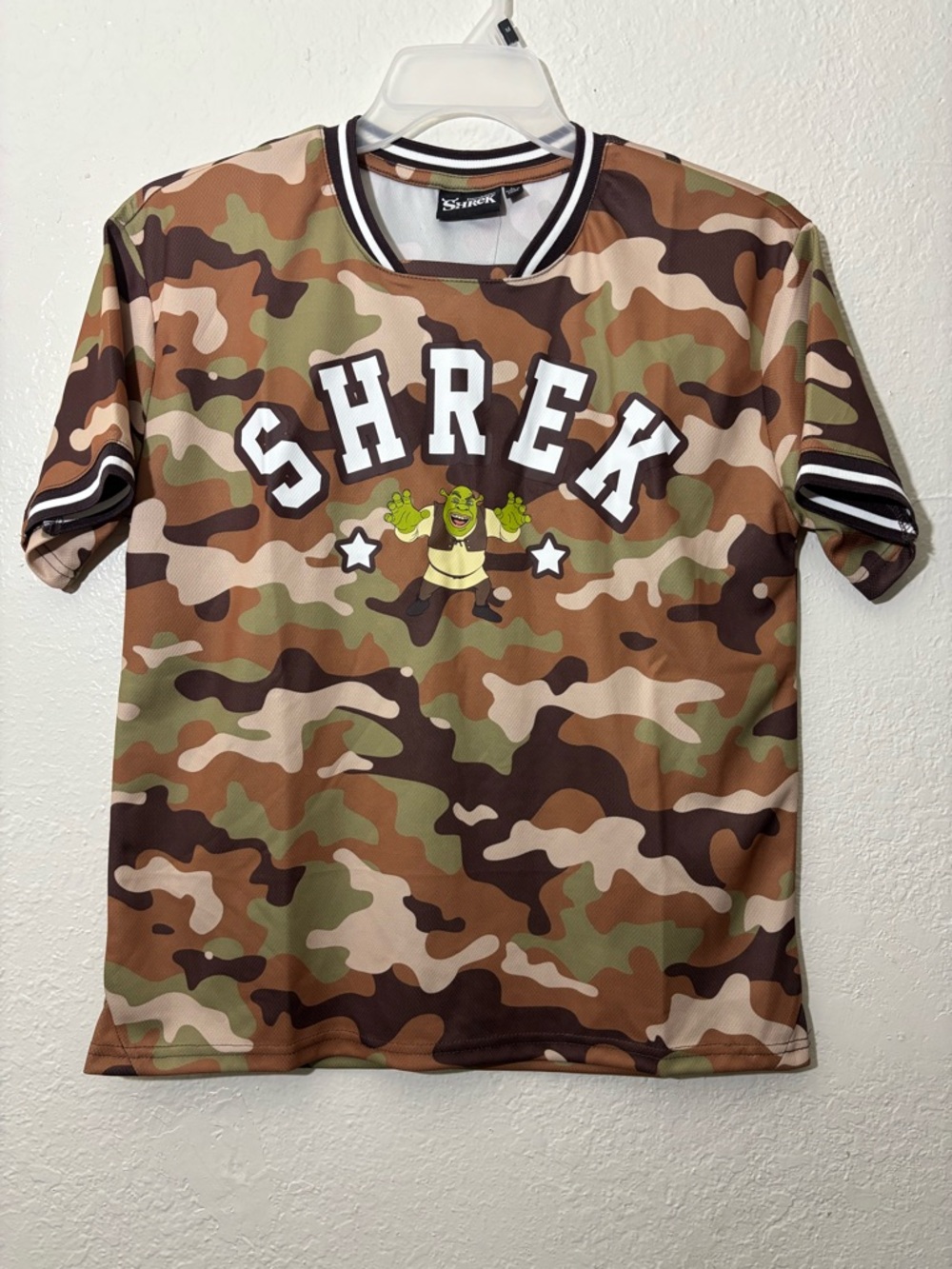 Shrek Camo Short Sleeve Top - Women's Graphic Blouse